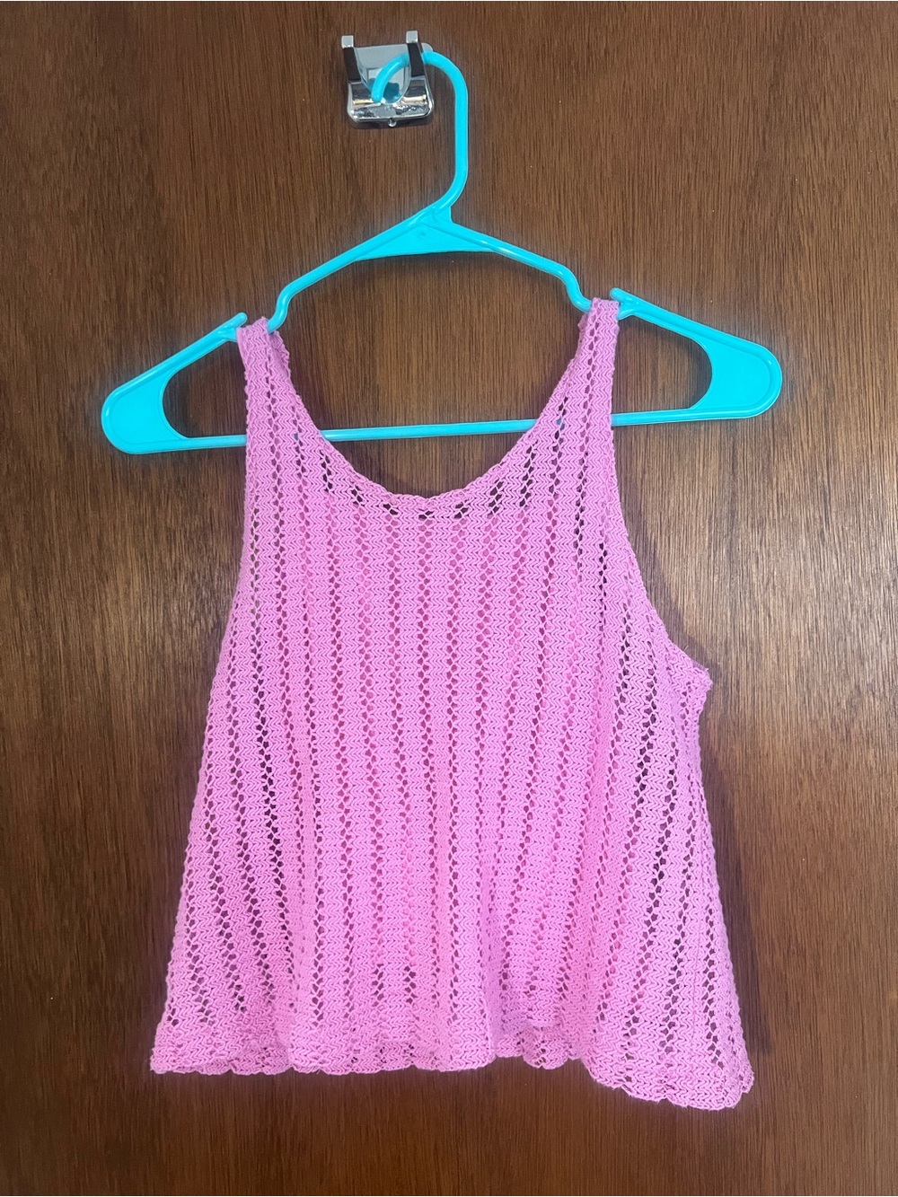 Zara Pink Crochet Tank Top Lightweight Summer Top